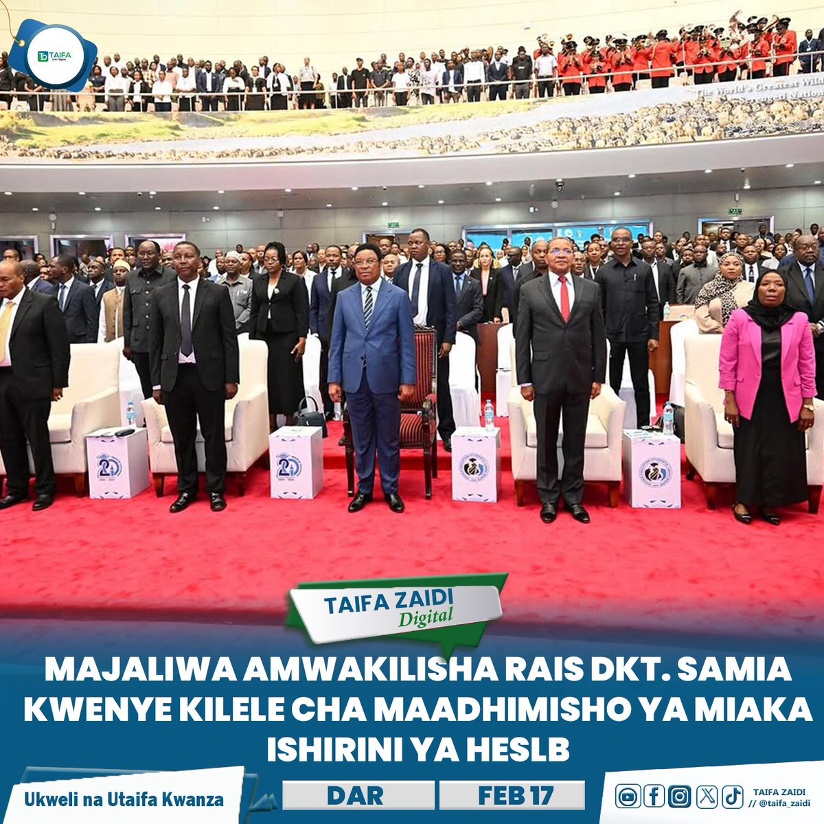 TAIFAZAIDI's tweet photo. MAJALIWA AMWAKILISHA RAIS DKT. SAMIA KWENYE KILELE CHA MAADHIMISHO YA MIAKA ISHIRINI YA HESLB

WAZIRI MKUU, Kassim Majaliwa leo Februari 17, 2025 amemwakilisha Rais Dkt. Samia Suluhu Hassan kwenye kilele cha maadhimisho ya miaka 20 ya Bodi ya Mikopo ya Wanafunzi wa Elimu ya juu https://t.co/V1dDWKfWk0