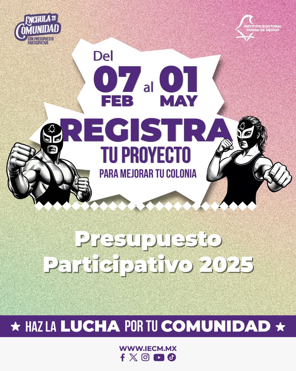 iecm's tweet photo. Para mejorar tu comunidad con el Presupuesto Participativo sólo necesitas: 
1. Identificar un problema en tu colonia ​
2. Diseñar una propuesta de solución ​
3. Registrarla en línea o acercarte a tu dirección Distrital. Obtén más información en 👇https://t.co/mqBsdYwV1h https://t.co/hvYKT5ajJH