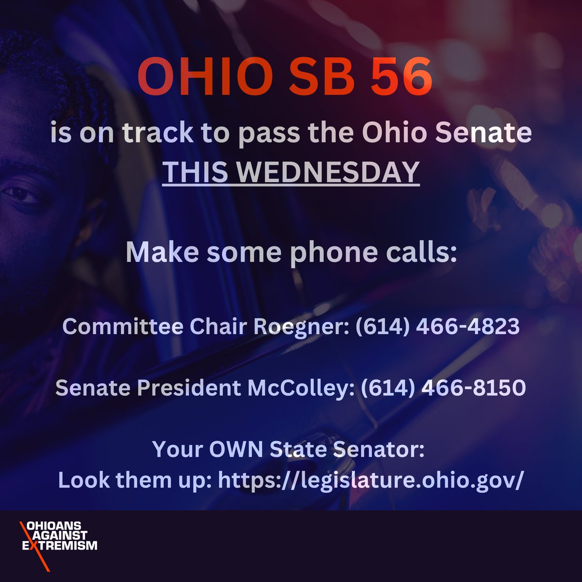 NoExtremismOhio's tweet image. 🚨SB 56 would RE-CRIMINALIZE adult-use marijuana in #Ohio

❌Bans weed purchased legally in other states
❌Bans sharing. Passing a joint? Illegal.
❌Mandatory jail for passengers holding weed in a vehicle
❌Weed could be banned in apartments/rentals
MORE: legislature.ohio.gov//download?key=…