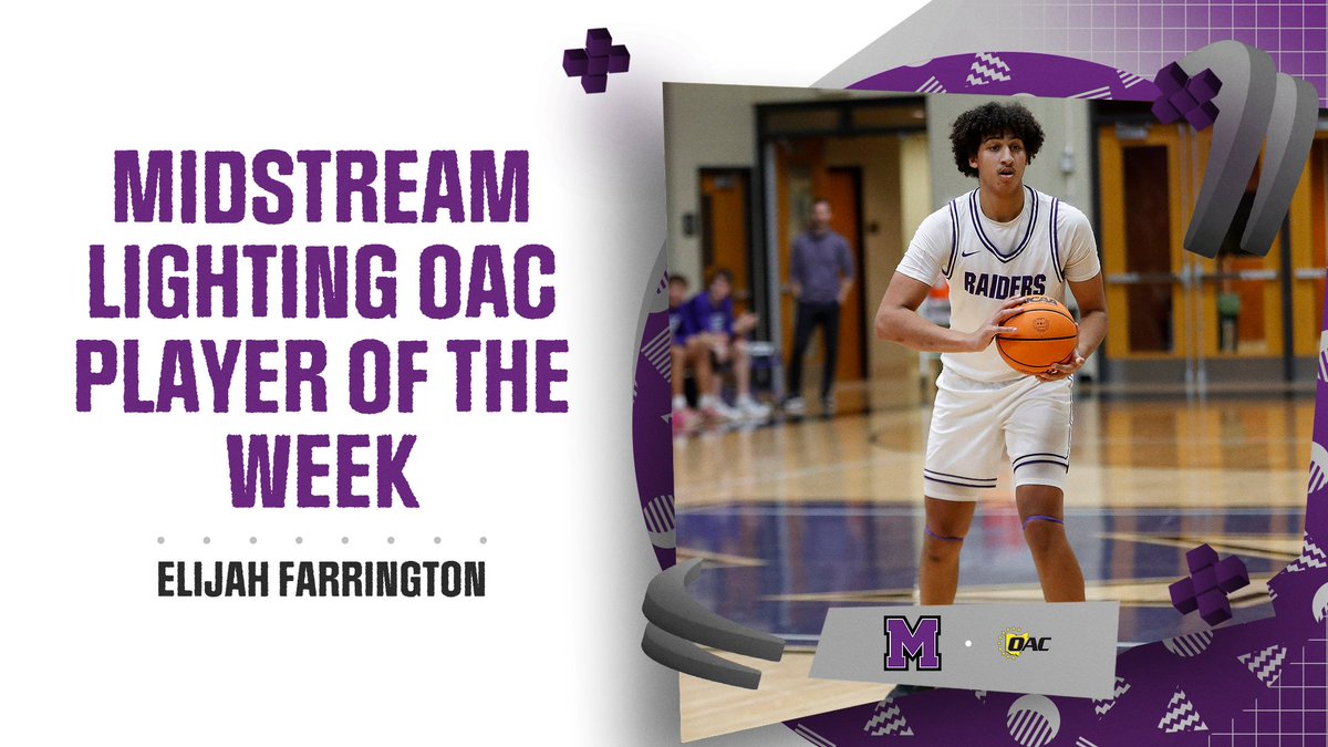 Men's Basketball: Elijah Farrington Named Midstream Lighting OAC Player of the Week athletics.mountunion.edu/news/2025/2/17… #GoMountGo