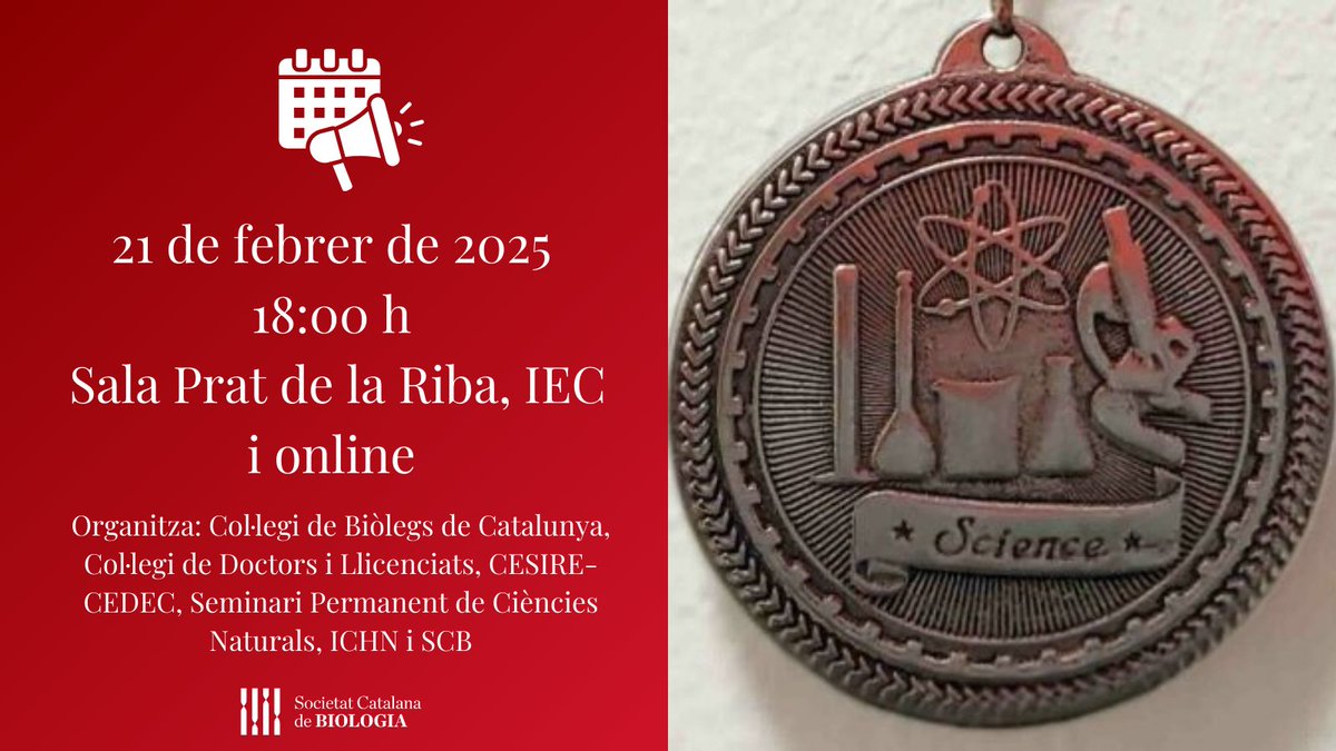 #Lliurament de #Premis | L’olimpíada de Biologia desenvolupa l’acte de cloenda amb el lliurament dels premis 2025 a la seu de la <a href="/SCB_iec/">Societat Catalana de Biologia</a>.Tindrem catorze finalistes i sis guanyadors, els quals els quatre millors aniran a les XX OEB 2025🏆

<a href="/BiolegsCAT/">Col·legi de Biòlegs de Catalunya</a> <a href="/cesirecat/">CESIRE</a> <a href="/ICHN_IEC/">Institució Catalana d'Història Natural (ICHN)</a>