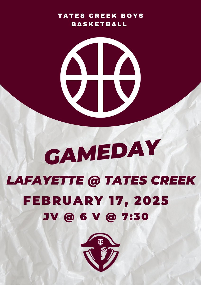 District Gameday vs Lafayette at home
JV @ 6 Varsity @ 7:30