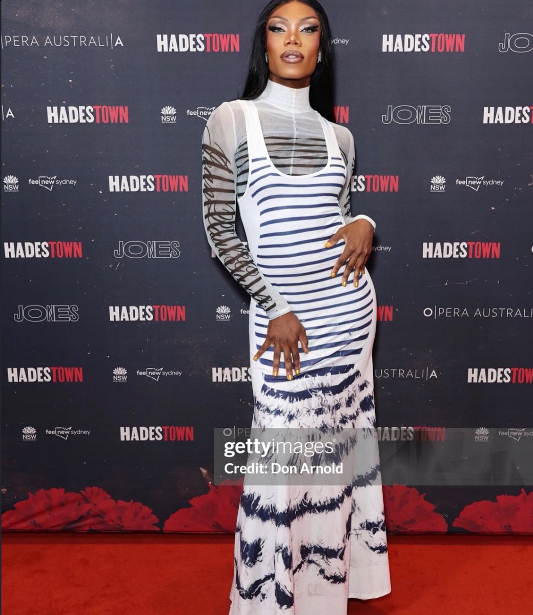 Hollywould Star looks radiant for the opening night of Hadestown Australia in Sydney, Australia.