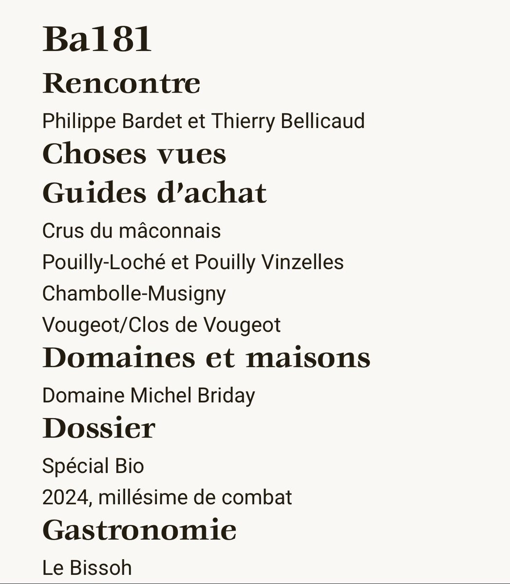 Et le sommaire