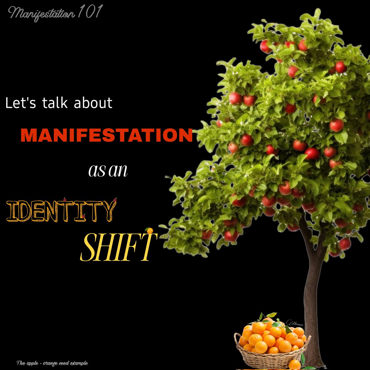 Tenbinary's tweet image. Let’s talk about MANIFESTATION as an identity shift:
the 🍎 seed example

- a visual 🪡 by #Moonie
♡ and ⟳ appreciated!