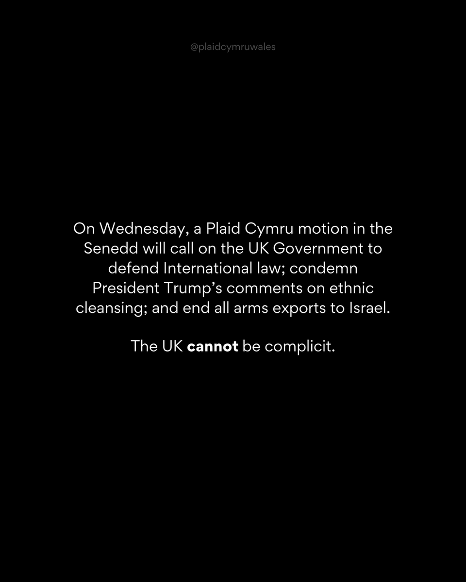 Plaid_Cymru's tweet photo. The UK Government cannot be complicit, and must act now for lasting peace. 

🕊️ https://t.co/54Pcmg1fXs