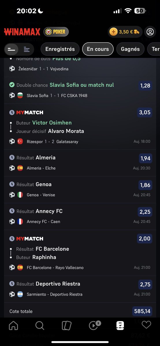 nzo_dlp's tweet photo. @WinamaxSport bonjour j’ai mis Álvaro Morata joueur décisif ce soir avec Galatasaray il n’est pas sur la feuille de match ni remplaçant. Pouvez-vous me rembourser mon pari pseudo : enzodlp62 https://t.co/fVSVBju6Qq