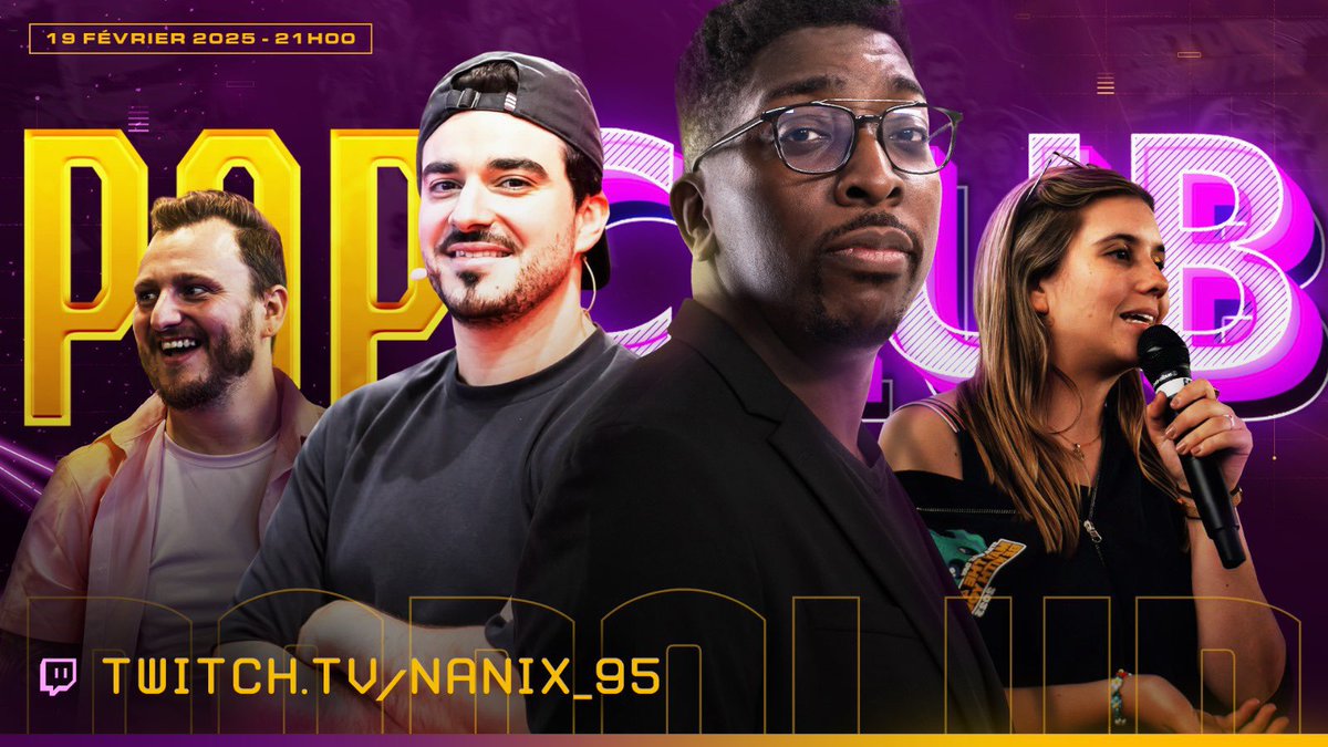 SnaKouEd's tweet photo. Mercredi 19 Février à 21h00, #PopClub fêtera sa mise en avant sur Twitch dans une émission spéciale en plateau !
Ils y recevront @conkerax et parleront de toute l’actualité Pop Culture du moment. Venez nombreux ! 🔥 https://t.co/6t7ivIRZti