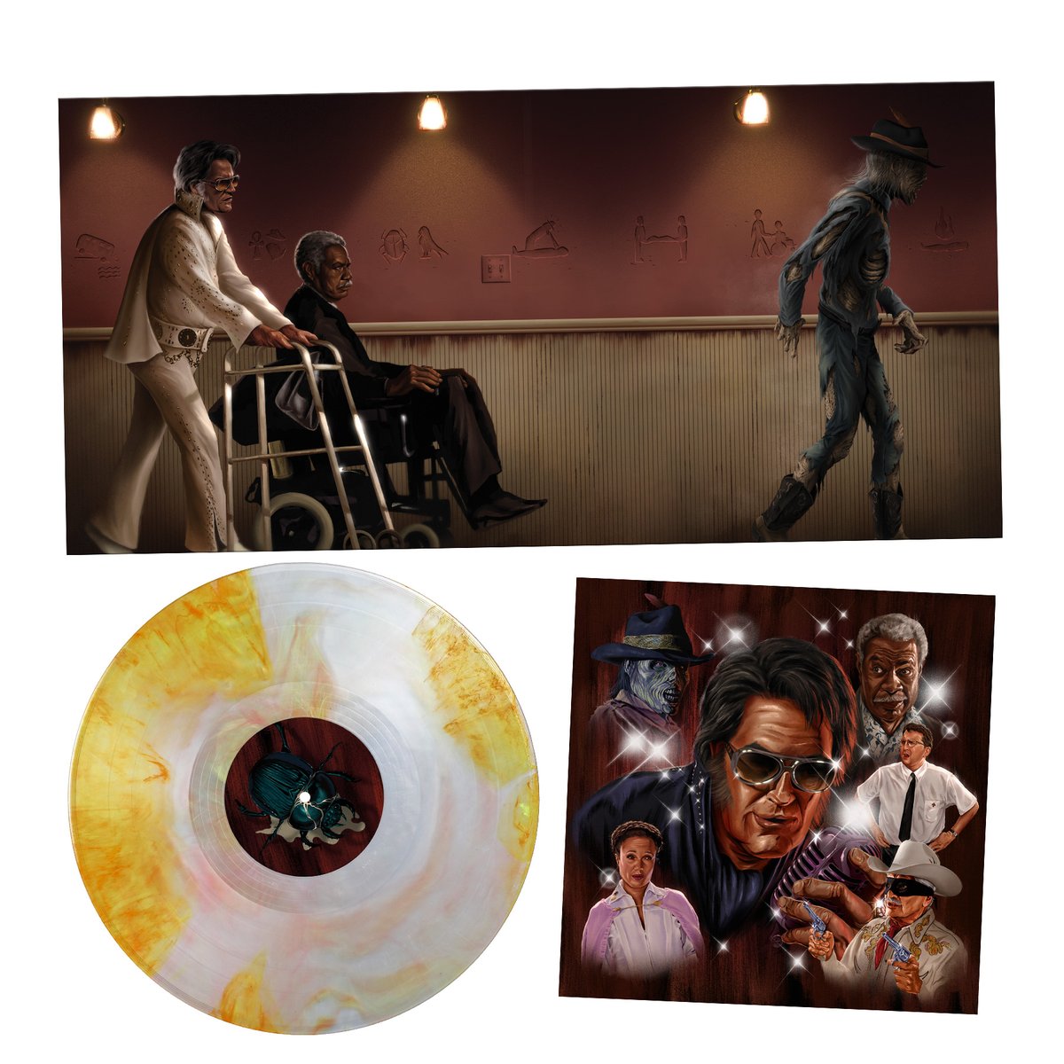 waxworkrecords's tweet photo. BUBBA HO-TEP Original Motion Picture Soundtrack by @BrianTylerMusic is On Sale Now! Available for the first time on vinyl and loaded with features including art by JJ Harrison and Sand &amp; Silver swirl colored vinyl! Get it here: https://t.co/qCG13xRgMj https://t.co/pG5X4zUkhD