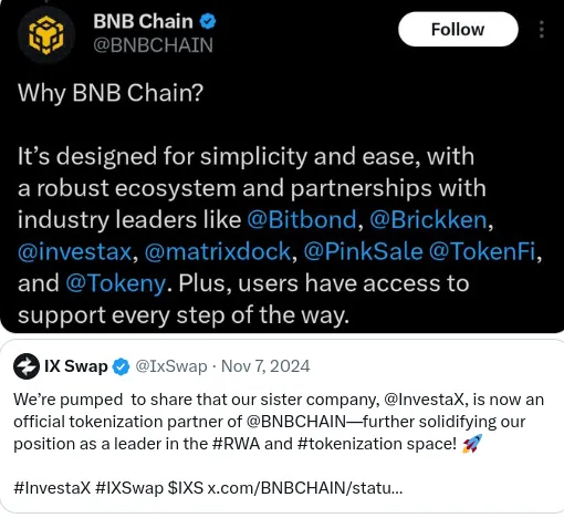 believoor's tweet photo. TL;DR
$IXS is the backbone of the RWA revolution, not just a token, but an entire tokenization + trading ecosystem.

✅ Backed by Coinbase, Binance, UOB, & Balaji Srinivasan
✅ Largest RWA network: MEXC, LINE (196M users), Clearpool, UnionChain
✅ $5B+ asset pipeline: $6b Gold company, $1b real estate company, treasuries, and private credit
✅ No emissions, no VC unlocks: Fully unlocked supply
✅ Real-world traction: TVL about to explode, new strategies being onboarded (massive asset pipeline)

📢 RWA season is coming. $IXS will be leading it.
🔗 Join the community: https://t.co/itYVjRs9pF