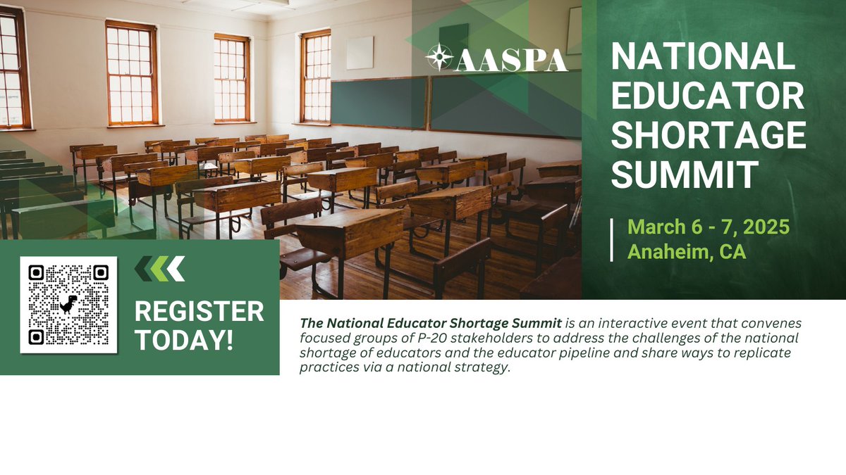 Are you joining <a href="/_AASPA_/">AASPA</a> at the National Educator Shortage Summit scheduled for March 6-7 in Anaheim, CA? If so let us know below. 👇 If you aren't, register today and be a part of the pivotal conversation! aaspa.org/events/2025-na…