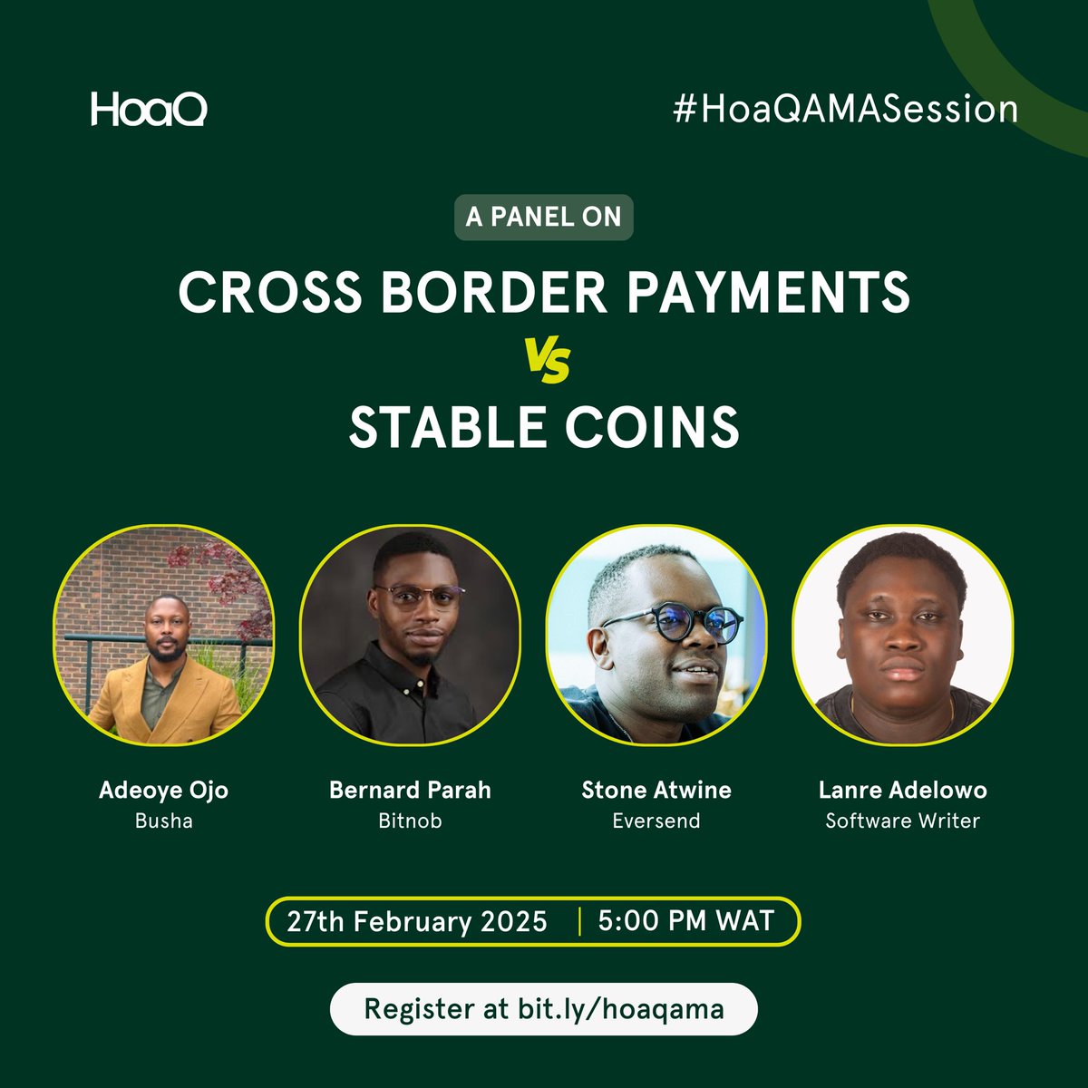This month, we’re excited to bring together a panel of experts to dive into one of the biggest conversations in fintech “Cross-Border Payments vs. Stablecoins” . How do they compare? What are the opportunities and risks? And what does this mean for Africa’s ecosystem?  

1/2