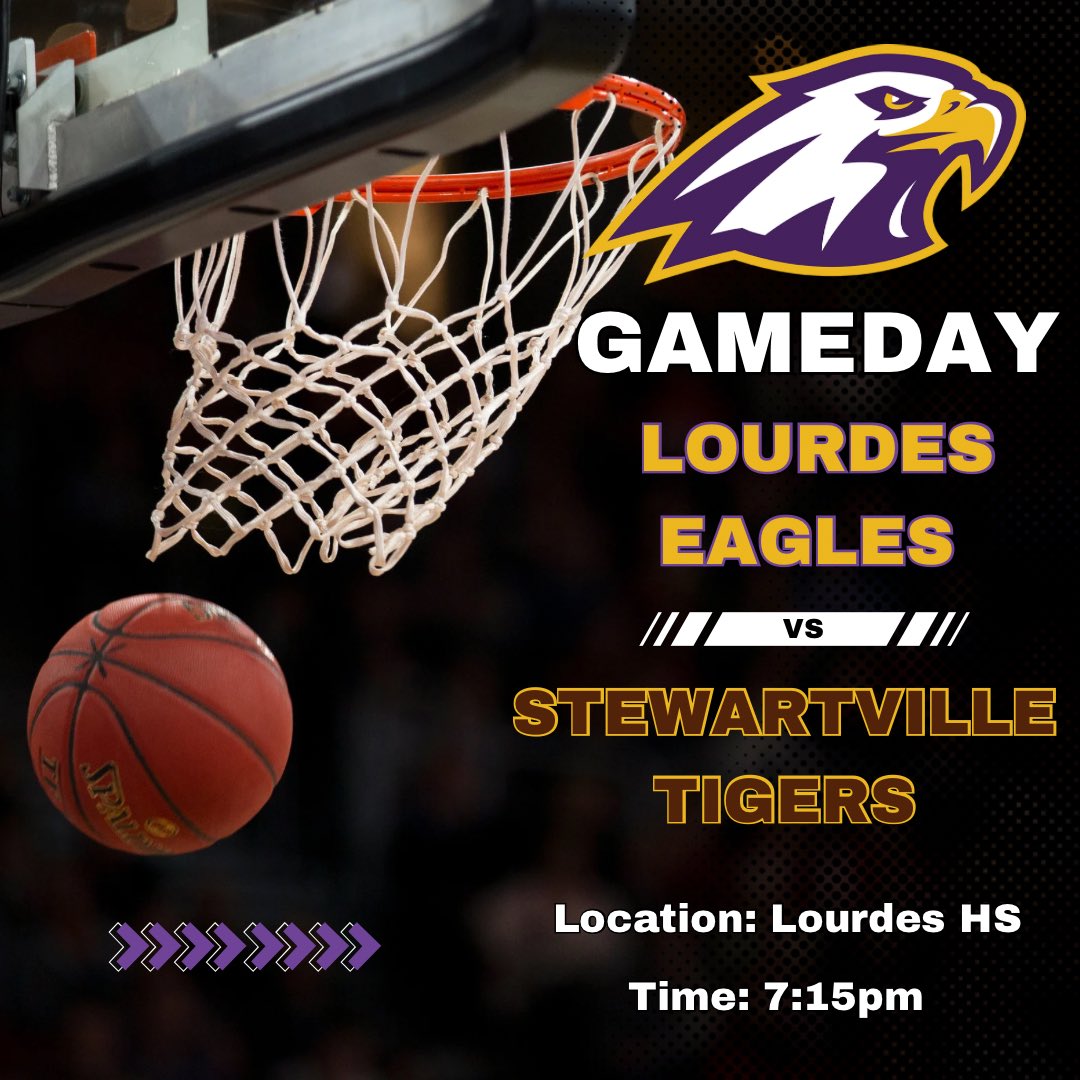 Lourdes Boys Basketball (@lhs_bbb) on Twitter photo 🚨 GAMEDAY 🚨
🏀 Lourdes Eagles (3-19) 🆚 Stewartville Tigers (18-5)
⏰ 4:30 (C) / 5:45 (JV) / 7:15 (V)
🏆 HVL Conference Matchup
🎓 Senior Night 
📍Lourdes HS 
🖥️ Watch here
fan.hudl.com/usa/mn/rochest…
#LetsFly 🦅 🚨 GAMEDAY 🚨
🏀 Lourdes Eagles (3-19) 🆚 Stewartville Tigers (18-5)
⏰ 4:30 (C) / 5:45 (JV) / 7:15 (V)
🏆 HVL Conference Matchup
🎓 Senior Night 
📍Lourdes HS 
🖥️ Watch here
fan.hudl.com/usa/mn/rochest…
#LetsFly 🦅