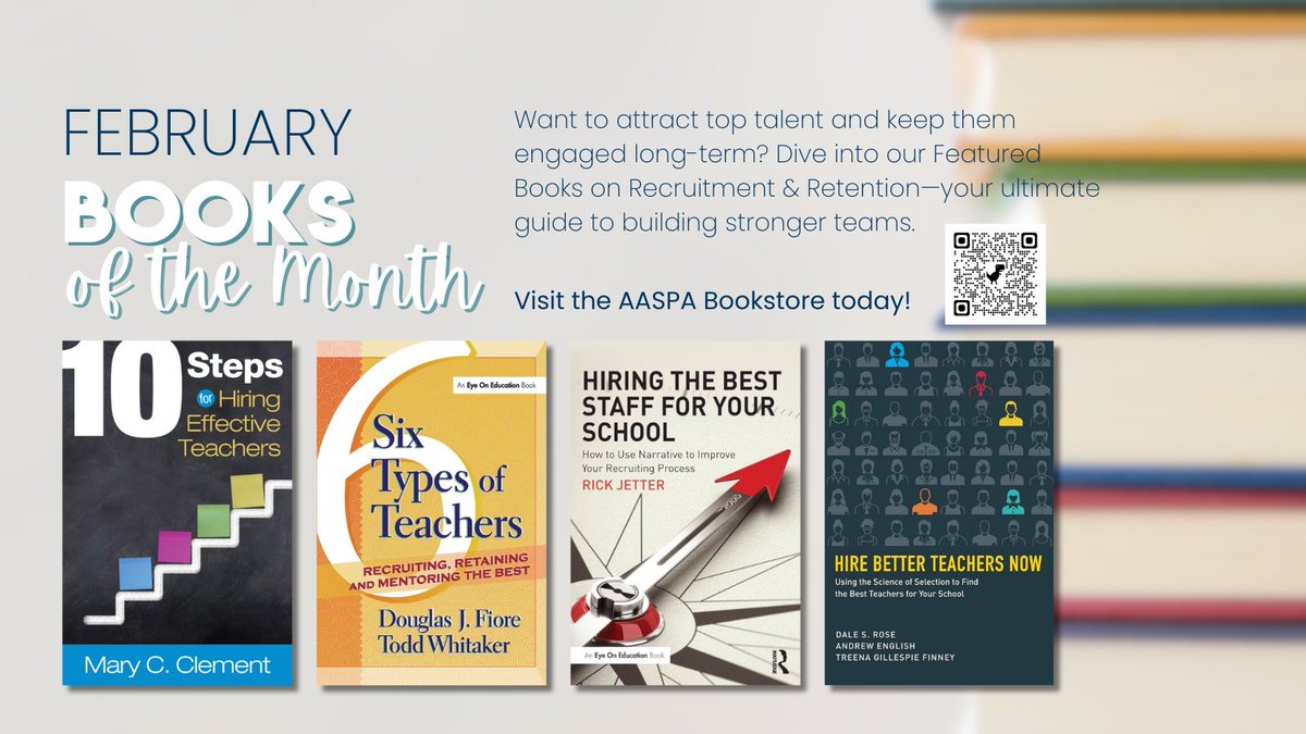Want to attract top talent and keep them engaged long-term? Dive into our Featured Books on Recruitment &amp; Retention—your ultimate guide to building stronger teams.  Get them here! aaspa.org/products/featu… #K12HR #K12 #education #recruitment #retention