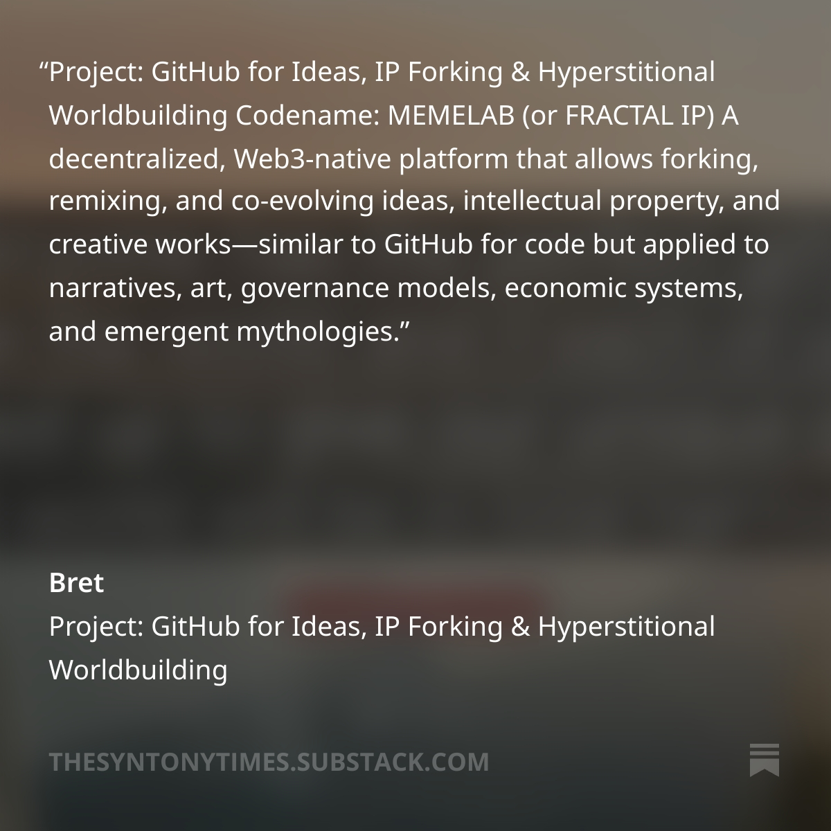 Who is building something like this?
open.substack.com/pub/thesyntony…?