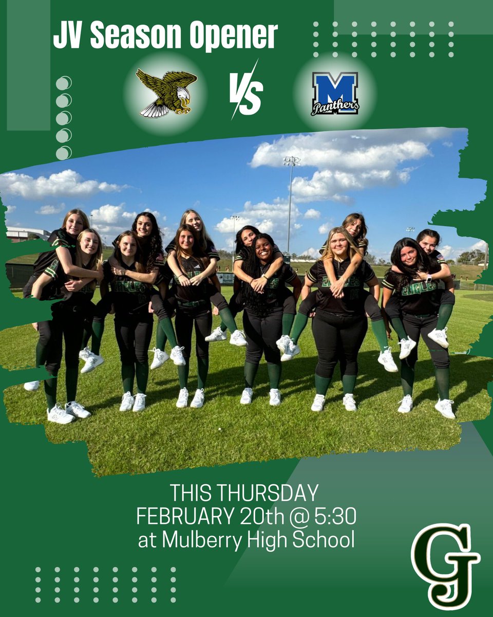 GJSoftball's tweet photo. Both Varsity and JV have their first game of the season on Thursday @ MHS.. come out and support your Lady Eagles 🦅 💚💛 https://t.co/amOXEuMOnr