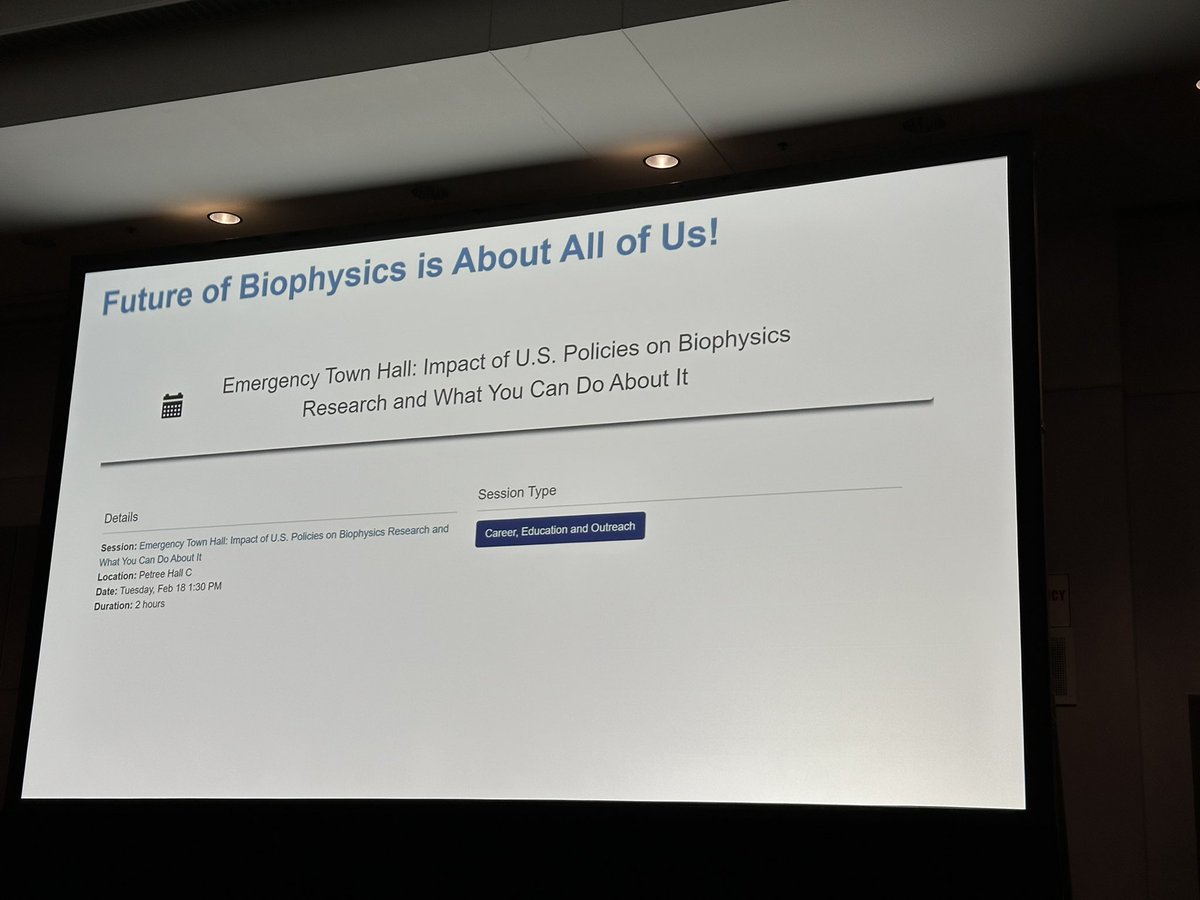 michelledigman's tweet image. Thank you to the Biophysical Society for organizing this town hall event Tuesday @1:30pm: the future of biophysics (and science) in these challenging times! #bps2025