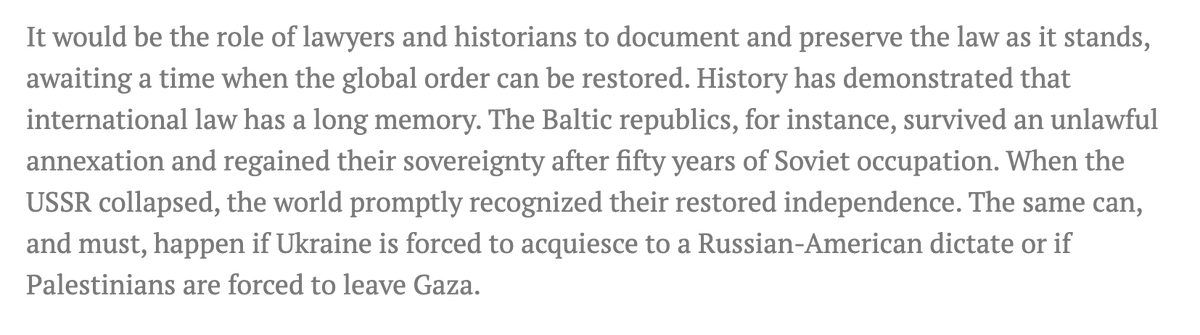 bridgewriter's tweet photo. A must read not just for international lawyers, Prof. @EBenvenisti's latest via @just_security on the resilience of international law in the face of empire. 

A sober assessment of the moment we face, and a call to action on what to do now with the long view in mind: https://t.co/4UgWiFUtiz