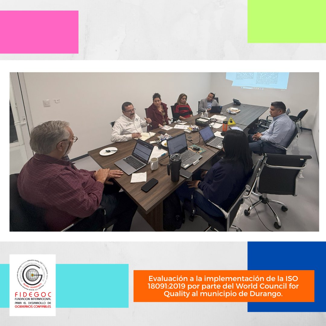 FIDEGOC (@fidegoc) on Twitter photo La semana pasada se llevó a cabo la evaluación a la implementación de la ISO 18091:2019 por parte del <a href="/council_quality/">World Council For Quality</a> al <a href="/DurangoCap/">Municipio de Durango</a> para la obtención del Reconocimiento Internacional de Confiabilidad.
#DurangoConfiable #ISO18091 #GestiónDeCalidad #ODS #GobiernosConfiables La semana pasada se llevó a cabo la evaluación a la implementación de la ISO 18091:2019 por parte del <a href="/council_quality/">World Council For Quality</a> al <a href="/DurangoCap/">Municipio de Durango</a> para la obtención del Reconocimiento Internacional de Confiabilidad.
#DurangoConfiable #ISO18091 #GestiónDeCalidad #ODS #GobiernosConfiables