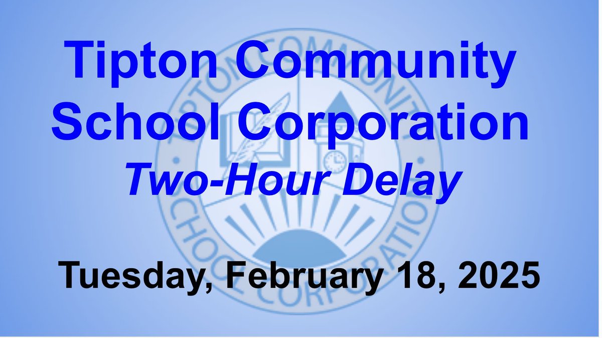 TCSC will operate on 2-hour delay Tuesday, February 18, 2025, due to extreme temperatures.