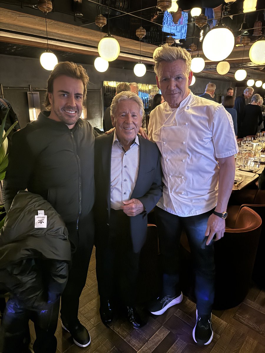 Mario Andretti (@marioandretti) on Twitter photo Dinner tonight at Lucky Cat by <a href="/GordonRamsay/">Gordon Ramsay</a> in London. So fun. Wish I could fit everyone in these pictures... but here's Bernie, Jackie, Fernando, <a href="/emmofittipaldi/">Emerson Fittipaldi</a> <a href="/nigelmansell/">Nigel Mansell CBE</a> The Best Time. Dinner tonight at Lucky Cat by <a href="/GordonRamsay/">Gordon Ramsay</a> in London. So fun. Wish I could fit everyone in these pictures... but here's Bernie, Jackie, Fernando, <a href="/emmofittipaldi/">Emerson Fittipaldi</a> <a href="/nigelmansell/">Nigel Mansell CBE</a> The Best Time.