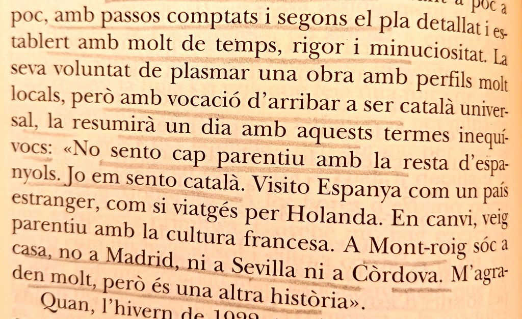 aleixsarri's tweet photo. "No sento cap parentiu amb la resta d'espanyols. Jo em sento català. Visito Espanya com un país estranger, com si viatgés per Holanda". Joan Miró, ~1922. És difícil dir-ho més clar i senzill. https://t.co/Nww3AIUga8