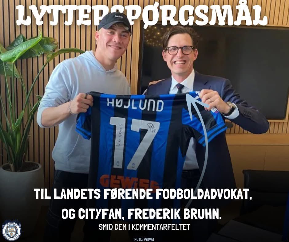CityzenDane's tweet photo. I morgen dykker vi ned i de millionstore transfers og komplekse kontrakter, når vi ringer fodboldadvokat og mangeårig City-fan, Frederik Bruhn, op i et specialafsnit af podcasten. 💰

𝐇𝐚𝐫 𝐝𝐮 𝐞𝐭 𝐬𝐩ø𝐫𝐠𝐬𝐦𝐚̊𝐥 𝐭𝐢𝐥 𝐅𝐫𝐞𝐝𝐞𝐫𝐢𝐤? Smid dem i kommentarfeltet👇 https://t.co/LeSUYQGASO