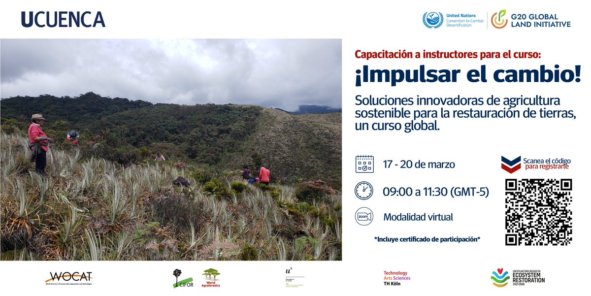 Vicerrectorado de Investigaciรณn (@investiga_udc) on Twitter photo #EventosUCuenca | La <a href="/udecuenca/">UCuenca</a> y la <a href="/G20GLI_/">G20 Global Land Initiative</a> invitan a la capacitaciรณn a instructores como parte de la "iniciativa global para reducir la degradaciรณn de la tierra y mejorar la conservaciรณn de habitats terrestres" del G20.
โญ๏ธInscrรญbete en
forms.gle/6zjqabhVnysNgtโฆ #EventosUCuenca | La <a href="/udecuenca/">UCuenca</a> y la <a href="/G20GLI_/">G20 Global Land Initiative</a> invitan a la capacitaciรณn a instructores como parte de la "iniciativa global para reducir la degradaciรณn de la tierra y mejorar la conservaciรณn de habitats terrestres" del G20.
โญ๏ธInscrรญbete en
forms.gle/6zjqabhVnysNgtโฆ