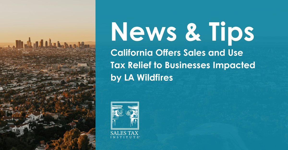 Important information for anyone impacted by the LA Wildfires:

<a href="/cdtfa/">CDTFA</a> has extended the January 31, 2025 filing deadline, now due April 30, 2025. 

Click here for more info: salestaxinstitute.com/resources/cali… #LA #Wildfire