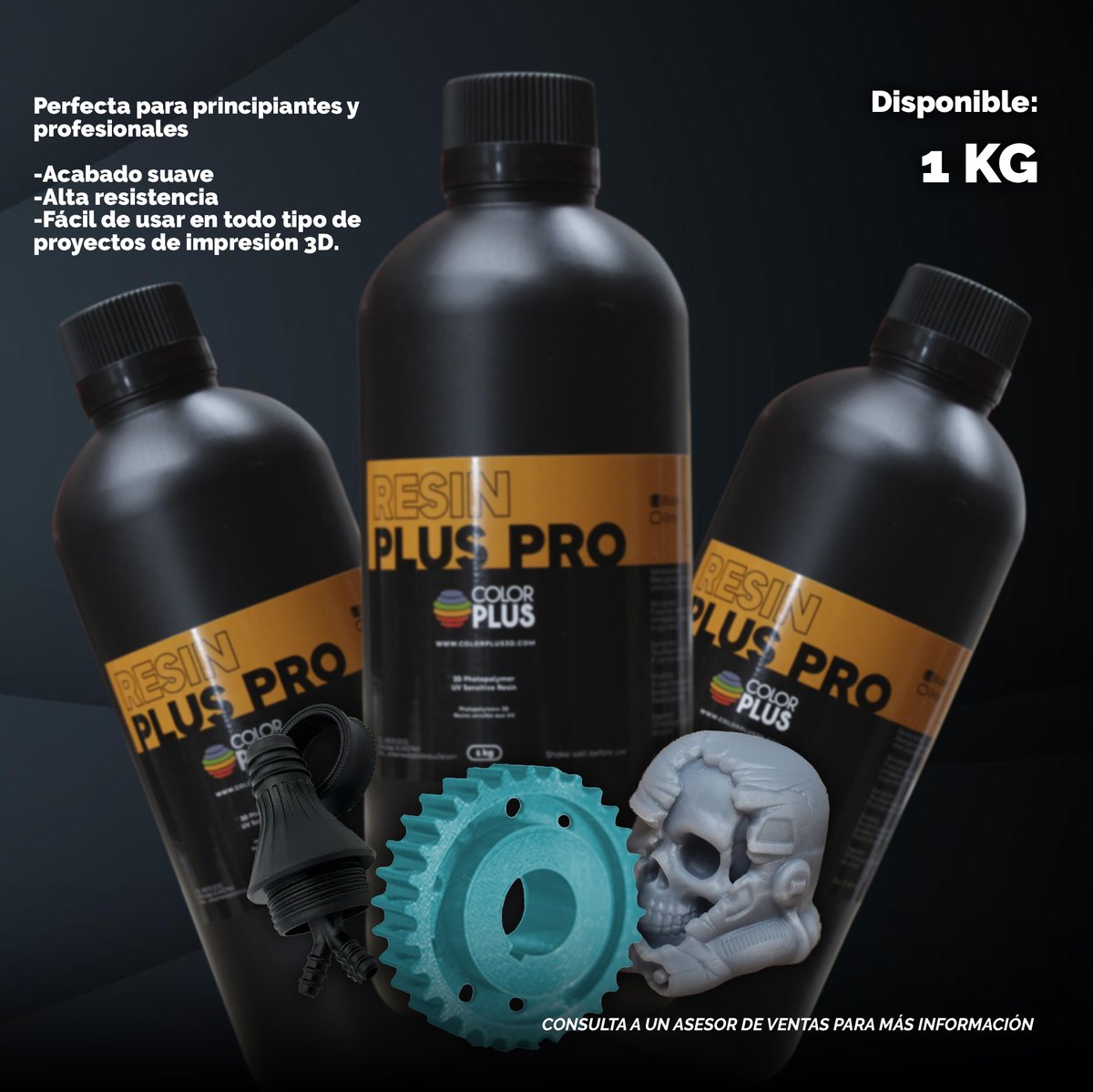 ColorPlus3d's tweet image. RESIN PLUS PRO ✨
 ¡Descubre Resin Plus Pro! 🌱
😲Compuesta por Ácido Poliláctico (PLA), esta resina biodegradable ofrece baja emisión de olores, perfecta para entornos cerrados como oficinas. 👀💯
.
.
.#impresion3d #resina #resina3d #colorplus #impresora3d #fabricacionaditiva