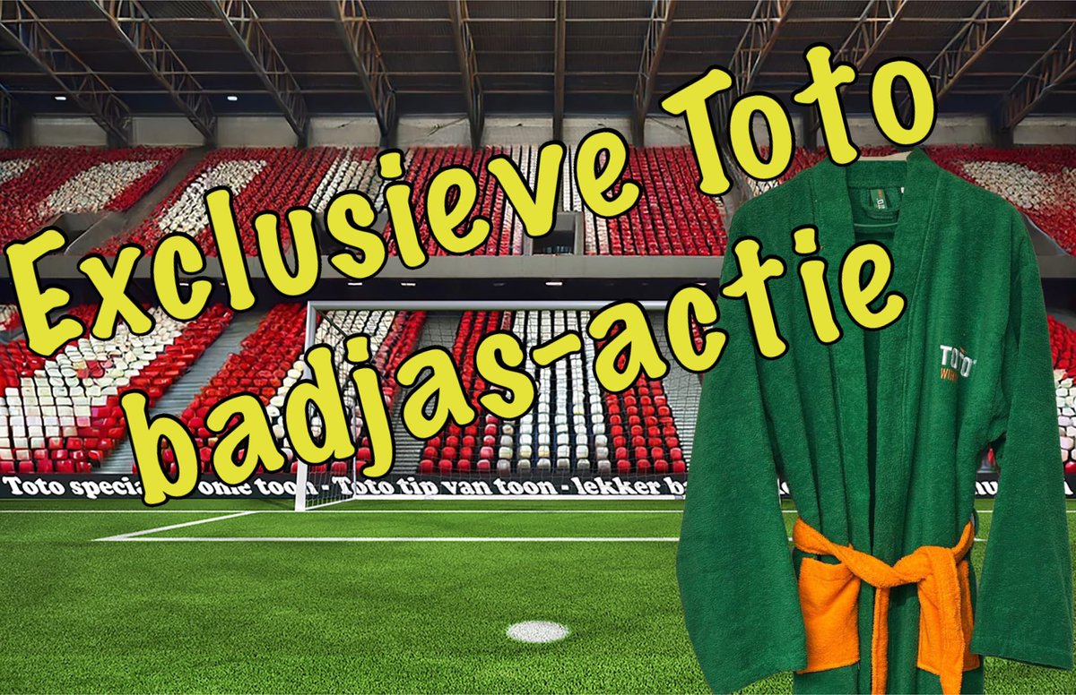Toto Badjas Actie bij Ome Toon!

Speel mee met de Toto bij Tabaksspeciaalzaak Ome Toon en maak kans op een exclusieve Toto badjas!
➡️ Speelperiode: 17 feb – 15 mrt 2025
➡️ Inleveren formulier: 17 feb – 29 mrt 2025
➡️ Verloting: Na 29 maart trekken we 4 winnaars! Speel bewust, 18+