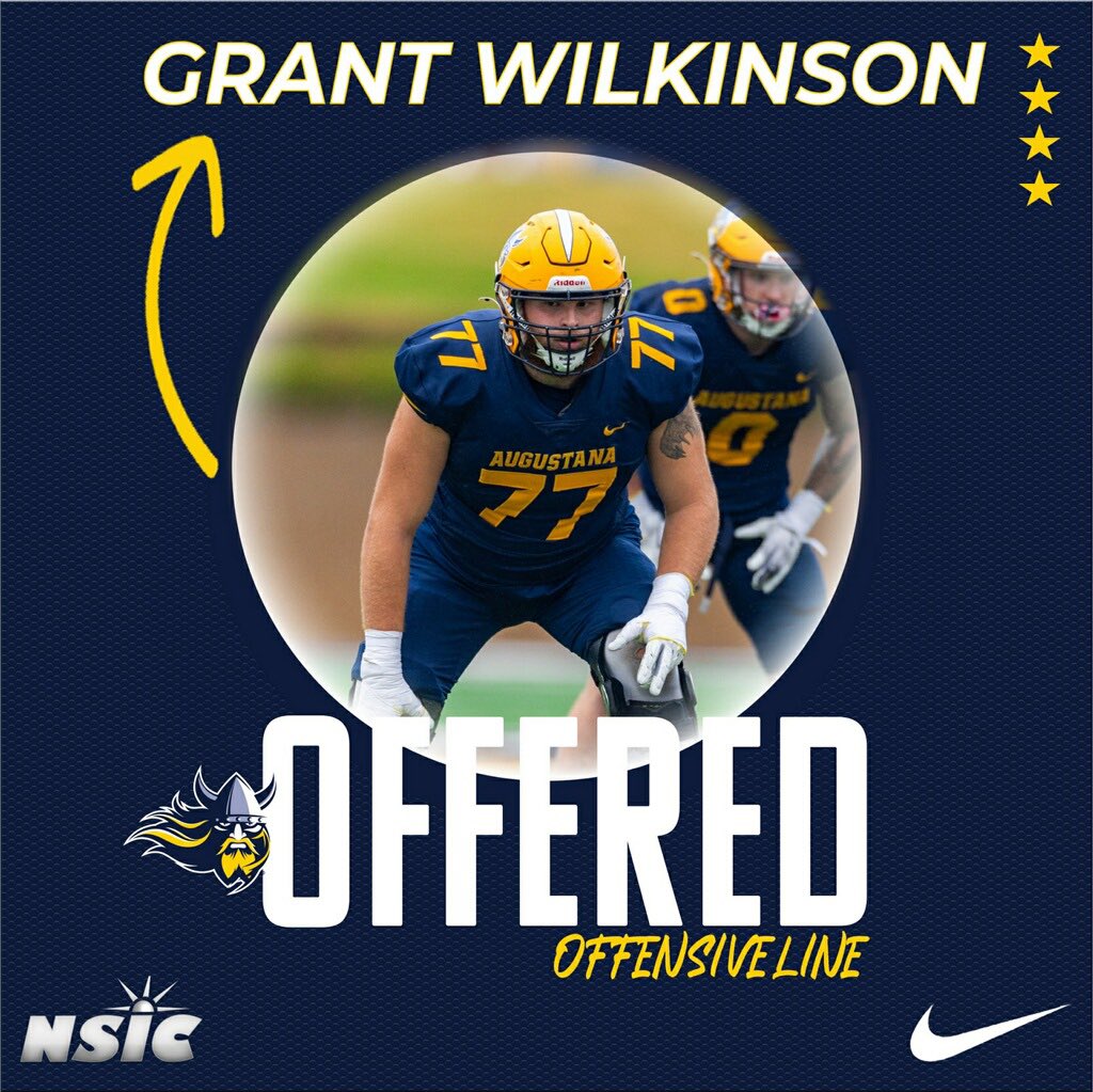 Grant Wilkinson (@grantwilk07) on Twitter photo I am grateful to receive an offer from <a href="/AugieFB/">Augustana Football</a> Thank you for the great visit! <a href="/CoachOJ_/">Jerry Olszewski</a> <a href="/coachscholten/">Kelly Scholten</a> I am grateful to receive an offer from <a href="/AugieFB/">Augustana Football</a> Thank you for the great visit! <a href="/CoachOJ_/">Jerry Olszewski</a> <a href="/coachscholten/">Kelly Scholten</a>