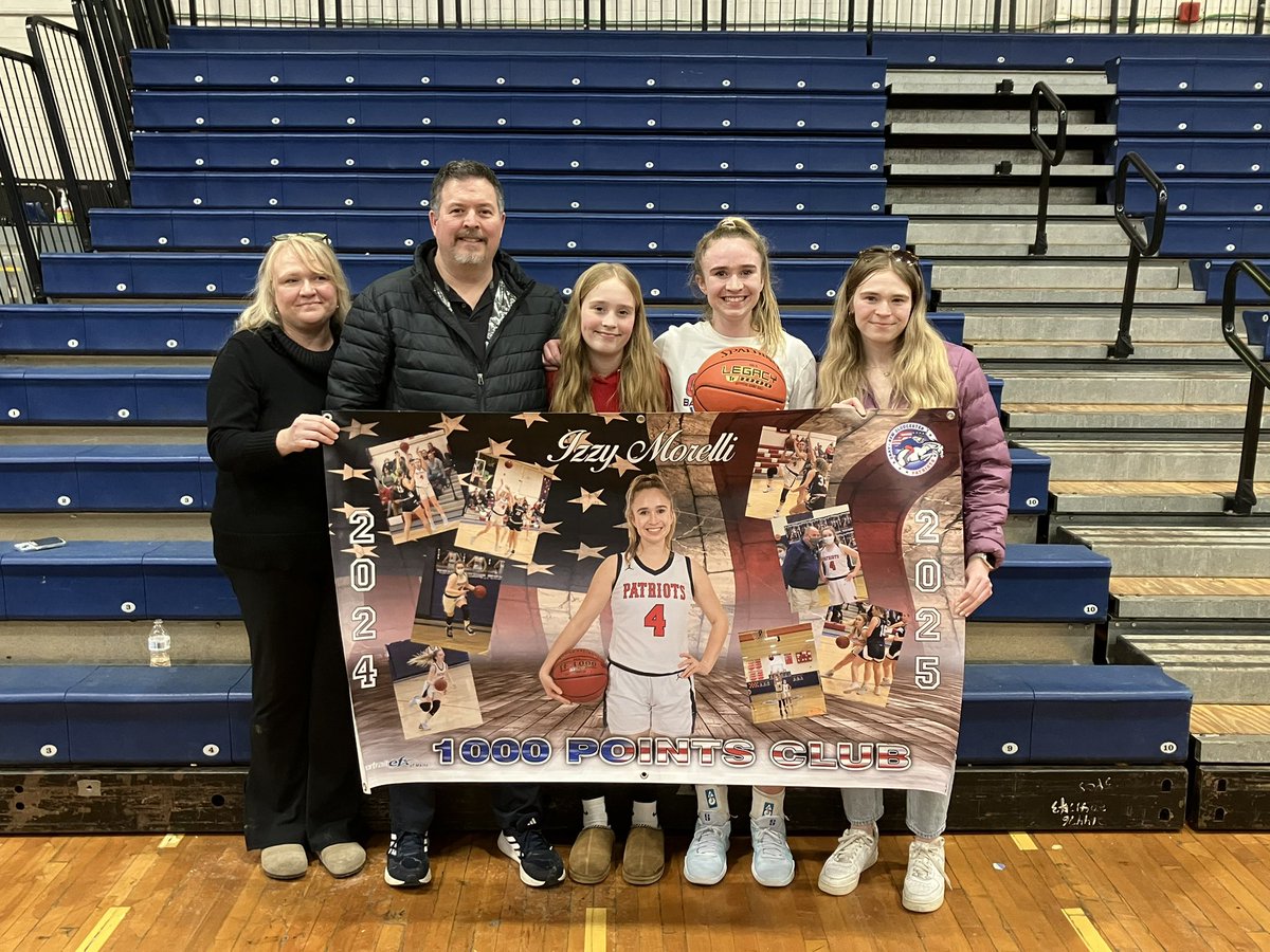 GNG_AD's tweet photo. Congratulations to Izzy Morelli, who scored her 1000th point today against Kennebunk!

Izzy is a standout student-athlete. She is a semifinalist for Miss Maine Basketball and is the class of 2025 valedictorian.

Well done, Izzy! 👏 

#PatriotPride https://t.co/c7pXjGwoDD