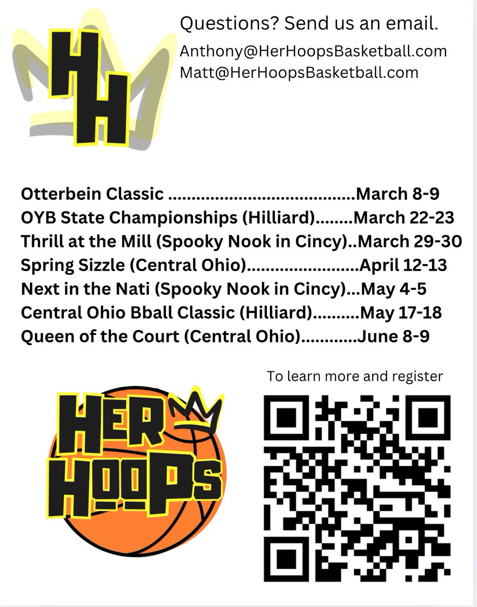 her_hoops's tweet photo. 🚨 GIRLS Coaches &amp; Directors! 🚨

Check out this @BleacherRepub and OYB collab!!  7 premier GIRLS tournaments in Central Ohio &amp; Greater Cincinnati at top venues like Spooky Nook, Fieldhouse USA, Otterbein College, and Westwood Fieldhouse!

Register now at https://t.co/1m9f5y5cdZ! https://t.co/8ESB64ioBg