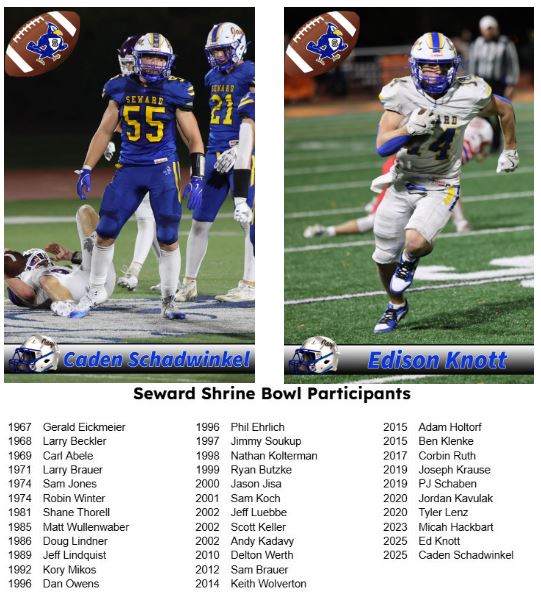 SewardBlueJays (@sewardbluejays) on Twitter photo Congrats to Ed Knott and Caden Schadwinkel on being selected to play in the 67th <a href="/NEShrineBowl/">Nebraska Shrine Bowl</a>! They will be the 33rd and 34th representatives from Seward to play for this great cause! #Sewardjays Congrats to Ed Knott and Caden Schadwinkel on being selected to play in the 67th <a href="/NEShrineBowl/">Nebraska Shrine Bowl</a>! They will be the 33rd and 34th representatives from Seward to play for this great cause! #Sewardjays