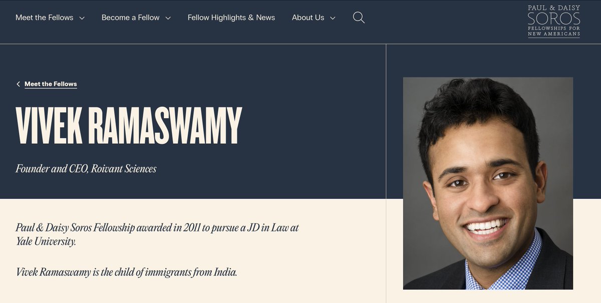 heywildrich's tweet image. Ramaswamy is a fellow at the Paul &amp;amp; Daisy Soros Fellowships for New Americans, Paul was the older brother of George Soros.

while in law school, Vivek was a remember of a leadership org called Shabtai.

Both orgs promote open-borders, social justice &amp;amp; "global jewish leadership."