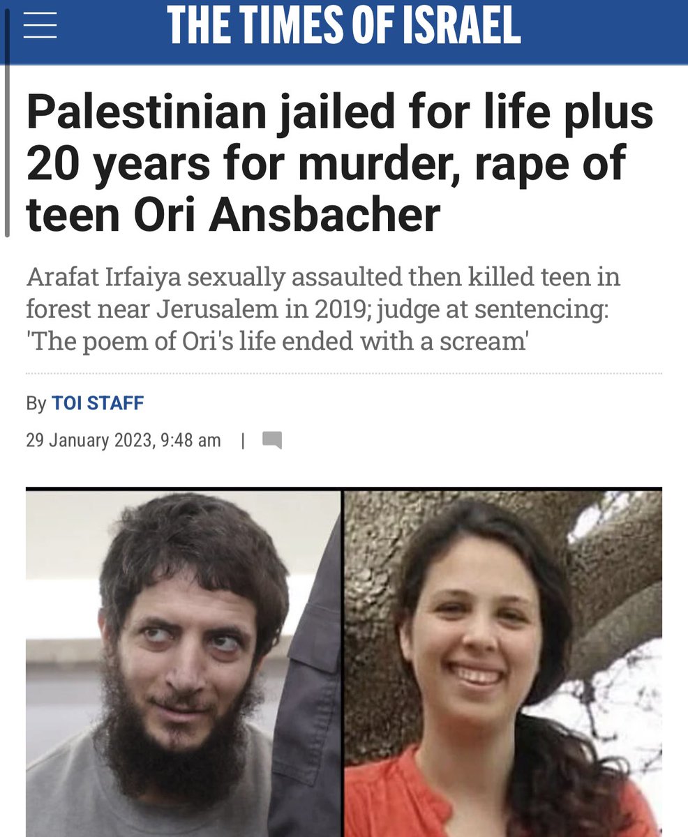 LizaRosen0000's tweet photo. Muslim terrorist raped and murdered innocent Jewish teen in the name of Islam.
During the interrogation by the police and even in court he could not hide his smile. 
He believes that by raping and murdering innocent non-Muslims as act of worship for Allah’s sake, he will reach paradise upon his death and receive 72 virgin slaves.

This is Islam. This is what Hamas promotes.
This is what Muslims all over the west support when they protest against Israel.

Never forget: Islam is not a religion of peace!

This 👇! is what Islam’s worshipers are capable of! 

After October 7, I will never pretend it’s just a “tiny” minority of Islam’s worshipers. Over the past year I could not find a single Muslim MP in the west who didn’t share hundreds of posts demonising Israel while spreading all the official propaganda of Hamas.

Islam is not a religion of peace! 
Please share- don’t let anyone ignore the truth!

Link: https://t.co/MrGJ4xHx8u