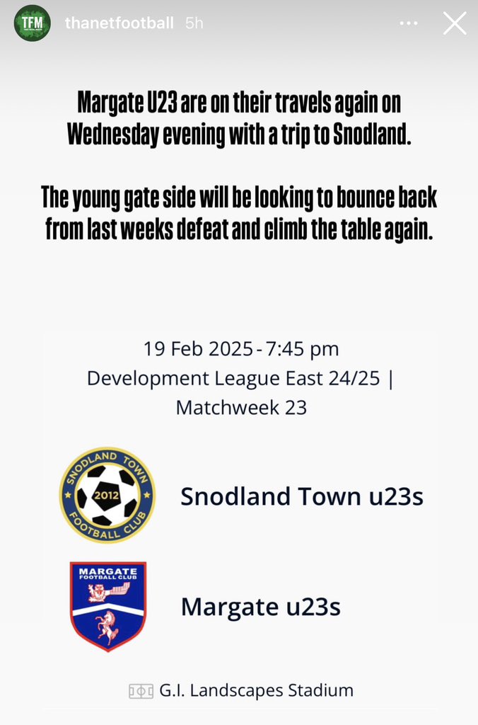 Thank you to 
Thanet Football  Magazine e ⚽️