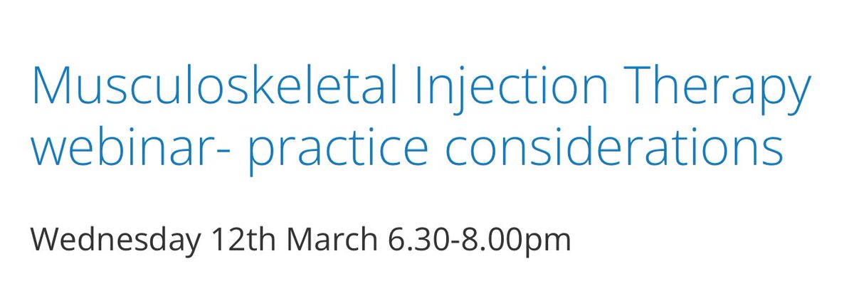 Advanced Practice Physiotherapy Network (@appn_physio) on Twitter photo Join us for an exciting webinar discussing #MSK #InjectionTherapy practice considerations, exploring the use of local anaesthetics, along with evidence update for high v low volume injections 😃Book via the link below 👇👇<a href="/sommcourses/">The Society of Musculoskeletal Medicine</a> <a href="/davebakerphysio/">@davebakerphysio</a>
appn.org.uk/courses/book/64 Join us for an exciting webinar discussing #MSK #InjectionTherapy practice considerations, exploring the use of local anaesthetics, along with evidence update for high v low volume injections 😃Book via the link below 👇👇<a href="/sommcourses/">The Society of Musculoskeletal Medicine</a> <a href="/davebakerphysio/">@davebakerphysio</a>
appn.org.uk/courses/book/64