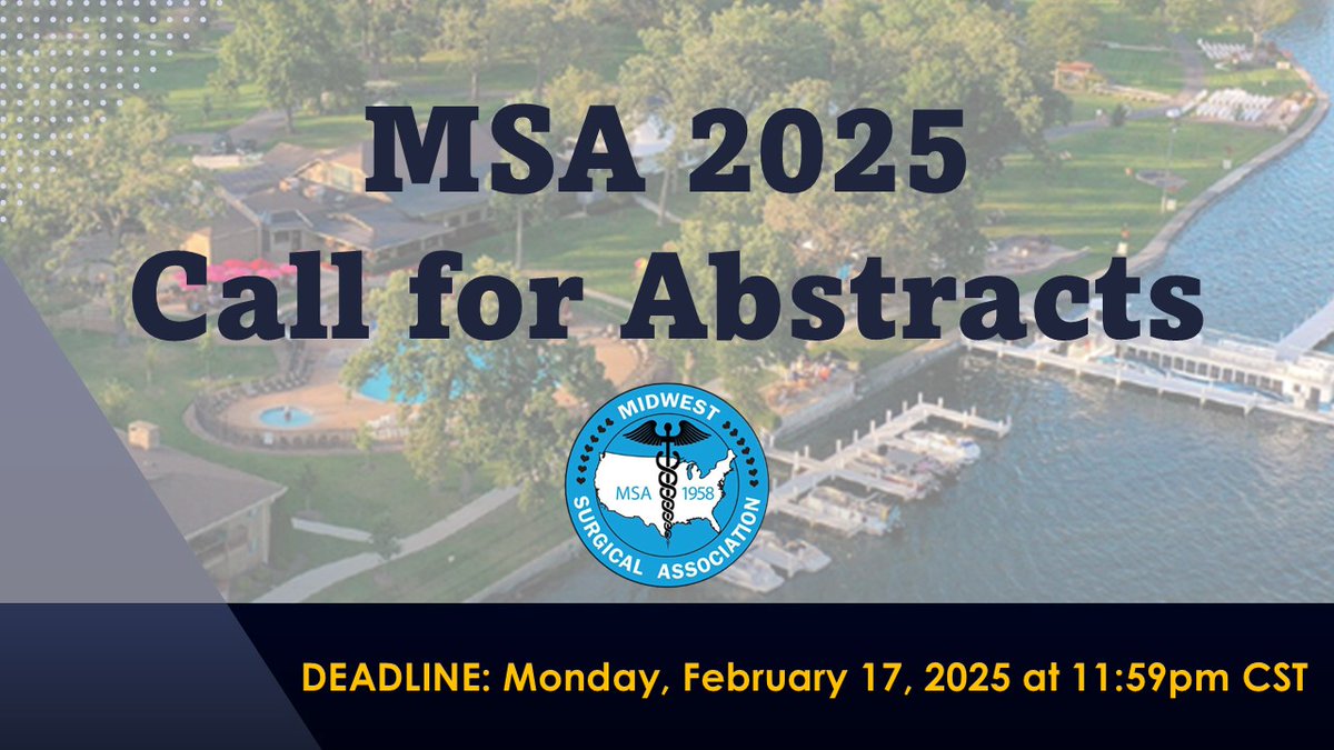 MidwestSurgicalAssoc (@midwestsurgical) on Twitter photo MSA Call for Abstracts Deadline Tonight! 📢
Submit Here: tinyurl.com/4pr2acym
<a href="/ScottRSteeleMD/">Scott R. Steele</a> MSA Call for Abstracts Deadline Tonight! 📢
Submit Here: tinyurl.com/4pr2acym
<a href="/ScottRSteeleMD/">Scott R. Steele</a>