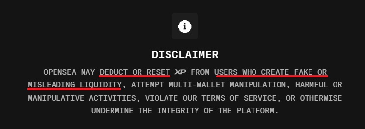 🚨 ALERT TO OPENSEA FARMERS

What you’re doing right now goes against OpenSea’s TOS.

I believe soon, you’re going to see your points reset.