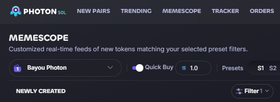people often ask me what filters i use inside of memescope on <a href="/tradewithPhoton/">Photon</a>, so i figured it's time to create a detailed and comprehensive guide on how to distinguish the spam from the real quality coins

tweet thread 🧵 down below 

(1/n)