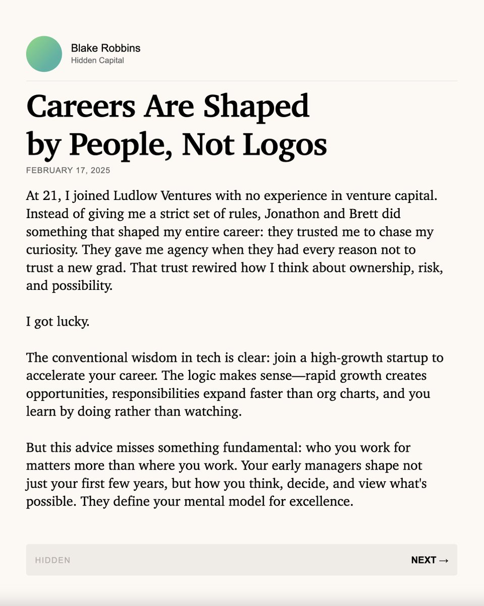blakeir's tweet image. Careers Are Shaped by People, Not Logos