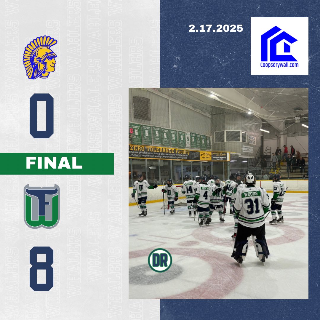 Huge win to round out the season!  Carter Curran makes his junior debut and comes up HUGE, shutting the door, picking up his first win and junior shut out!

The playoffs begin this weekend!!

#HailToTheWhale
#DoIt4Dan