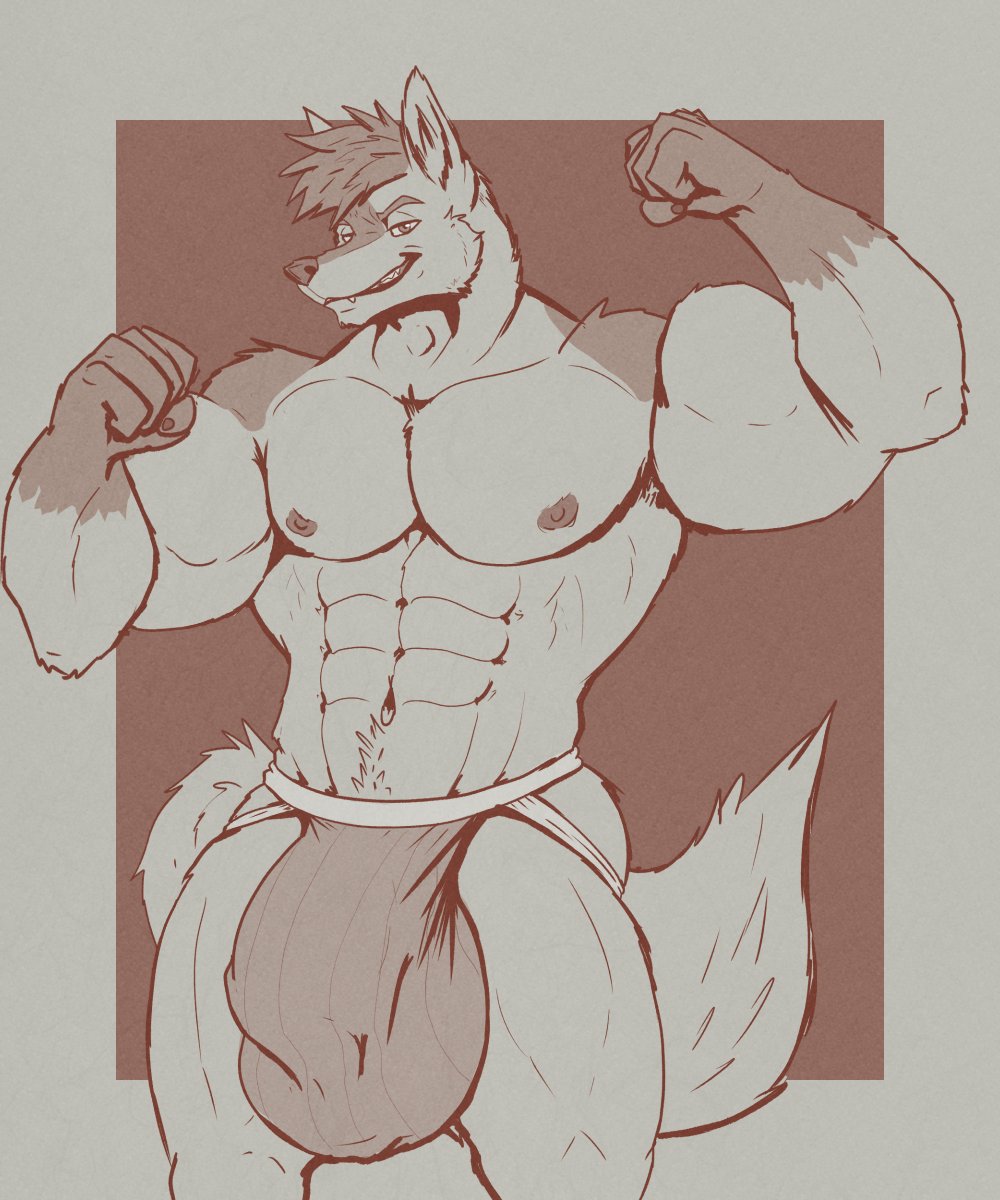 Flexing and flaunting 💪

Sketch commission for <a href="/AfterDarkBlue94/">DarkBlueFox</a> !