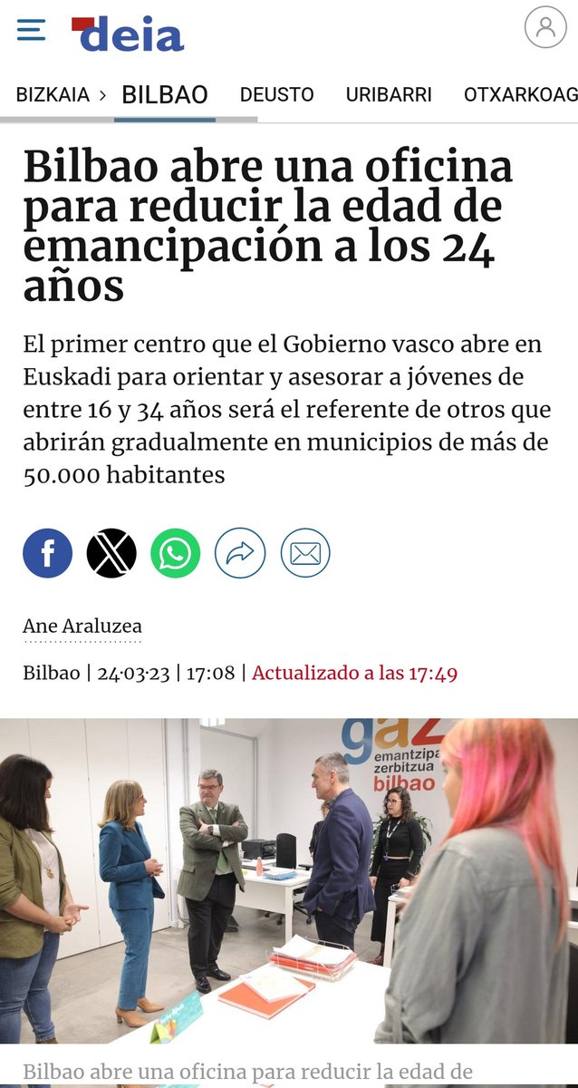 <a href="/nerea_melgosa/">Nerea Melgosa</a> La oficina presencial de Bilbao (equipamiento de La Perrera) lleva casi 2 años abierta.