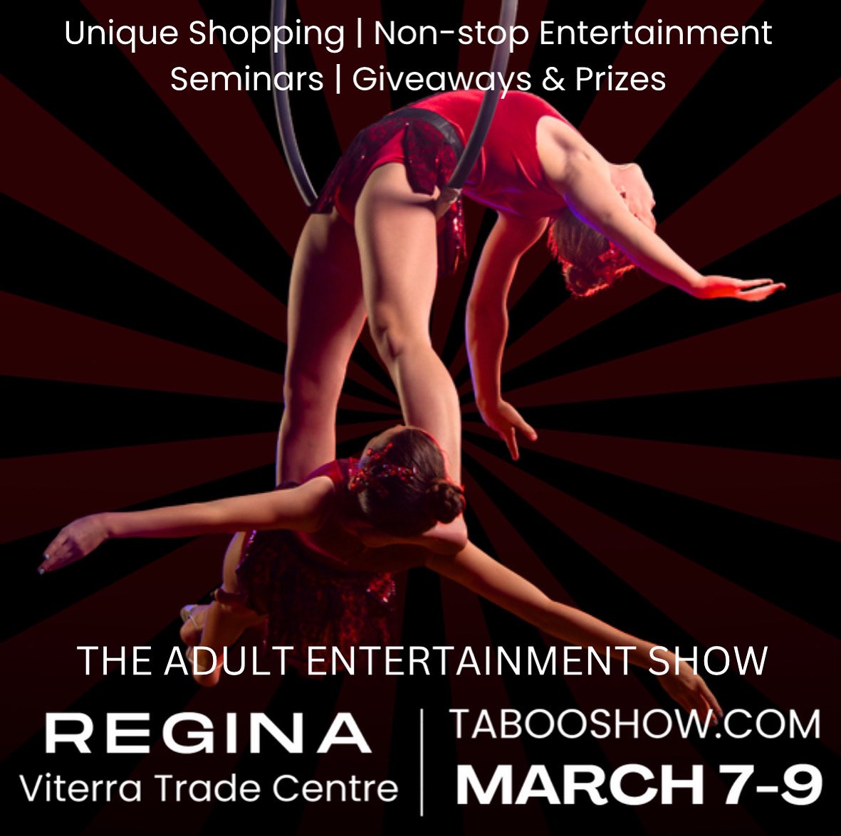 Regina Taboo Show 🔥
March 7-9, Viterra International Trade Centre! 

Get your tickets now for the sexiest event to roll into town 💋 showpass.com/regina-taboo-e…