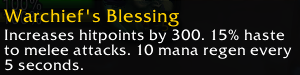 OrpheoTV's tweet photo. I still find it insane that you can get a buff at level 1 that gives: 

- 300 hitpoints
- 15% haste
- 10MP5

@wowhc @wowclassic @Warcraft https://t.co/616WD4yhAx