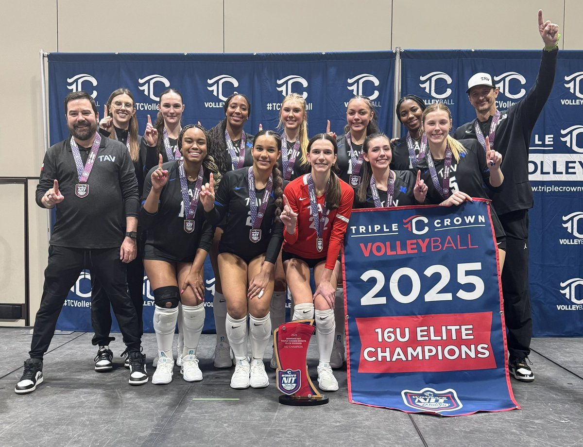 TAVVolleyball's tweet photo. Your 2025 Triple Crown 16's CHAMPIONS: #TAV16BlackPaul 🥇! #GoTAV #threepeat https://t.co/2eTb6o0Vck