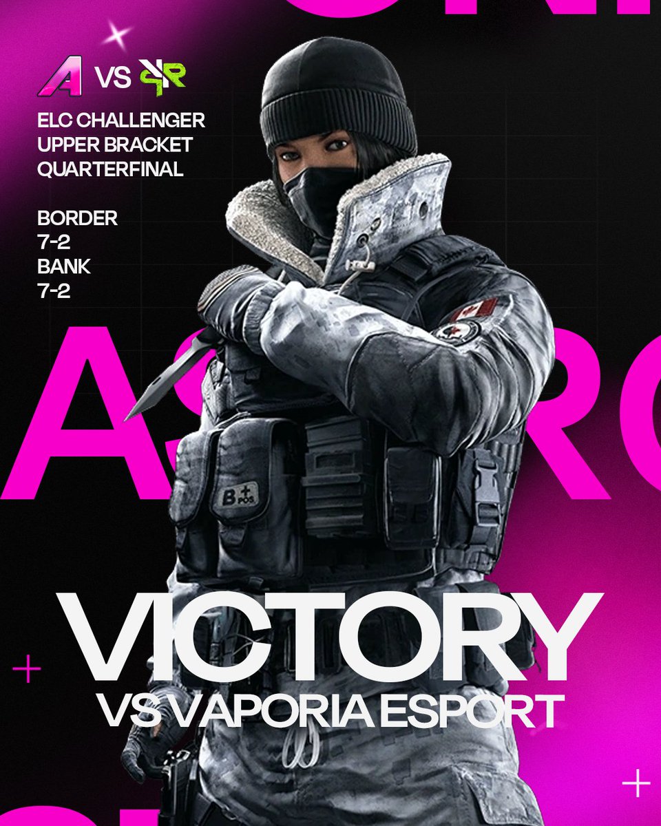 Astronic Esports 💫 (@astronicesports) on Twitter photo WAS IT EVER IN ANY DOUBT?
We Take Down <a href="/VaporiaEsport/">Vaporia Esport</a> 2-0 In Our Upper Bracket Quarter-Final Matchup In The <a href="/ELC_EsportsR6/">Euro League&Cup</a> Challenger Division!
We Advance To The Upper Bracket Semi-Final!
#BeAstronic💫😈 WAS IT EVER IN ANY DOUBT?
We Take Down <a href="/VaporiaEsport/">Vaporia Esport</a> 2-0 In Our Upper Bracket Quarter-Final Matchup In The <a href="/ELC_EsportsR6/">Euro League&Cup</a> Challenger Division!
We Advance To The Upper Bracket Semi-Final!
#BeAstronic💫😈